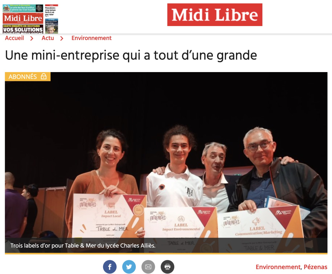 Mini entreprise table&mer pezenas