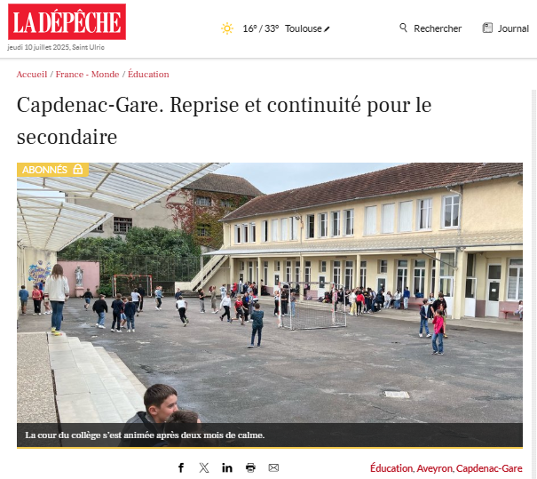 Article Aveyron Capdenac-Gare